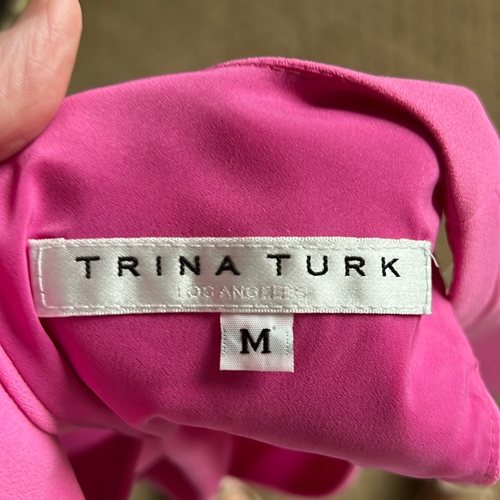 Trina Turk Pink Tank Camisole Vneck with Drape Open back - Picture 4 of 7